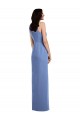Azul Windsor línea A Cuello joya Gasa Largo Vestidos de dama de honor Al Por Mayor
