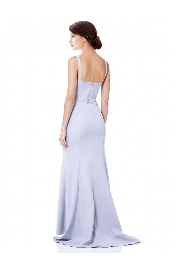 Azul cielo claro Sirena Tirantes espagueti Crepé Elástico Largo Formales Vestidos de dama de honor / Vestidos de fiesta Al Por Mayor