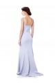 Azul cielo claro Sirena Tirantes espagueti Crepé Elástico Largo Formales Vestidos de dama de honor / Vestidos de fiesta Al Por Mayor