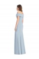 Azul cielo claro Trompeta Hombros Descubiertos Crepé Elástico Largo Vestidos de dama de honor / Vestidos de fiesta Al Por Mayor