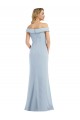 Azul cielo claro Trompeta Hombros Descubiertos Crepé Elástico Largo Vestidos de dama de honor / Vestidos de fiesta Al Por Mayor