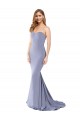 Azul humo Sirena Cuello de Corazón Sin tirantes Crepé Elástico Largo Formales Vestidos de dama de honor / Vestidos de fiesta Al Por Mayor