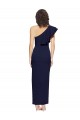 Azul marina oscuro Cubierta Un Hombre Crepé Elástico Largo Formales Vestidos de dama de honor / Vestidos de fiesta Al Por Mayor