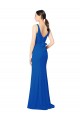 Azul real Cubierta Cuello de Corazón Gasa Largo Vestidos de dama de honor Al Por Mayor