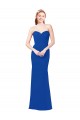 Azul real línea A Cuello de Corazón Gasa Largo Vestidos de dama de honor Al Por Mayor