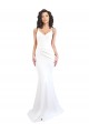 Blanco Sirena Tirantes espagueti Cuello Alto Crepé Elástico Largo Formales Vestidos de dama de honor / Vestidos de fiesta Al Por Mayor