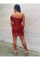 Borgoña Cubierta Un Hombre Corto Lentejuelas Terciopelo Corto Vestidos de fiesta Al Por Mayor