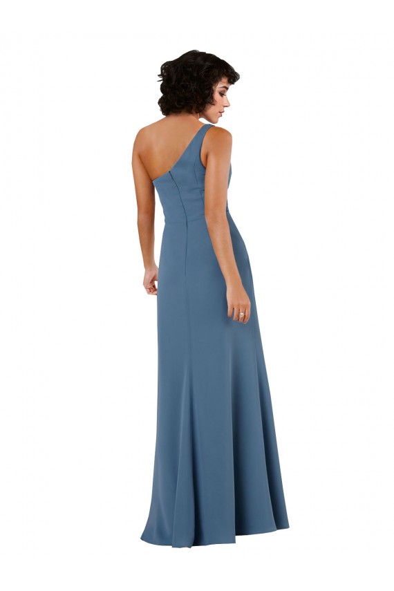 Borgoña línea A Un Hombre Gasa Largo Formales Vestidos de dama de honor / Vestidos de noche Al Por Mayor