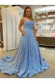 Color mostrado línea A Cucharón Cola corte Lentejuelas Terciopelo Largo Vestidos de fiesta Al Por Mayor
