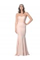 Cubierta Cuello de Corazón Crepé Elástico Tul Largo Formales Vestidos de dama de honor / Vestidos de fiesta Al Por Mayor