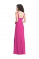Fucsia Trompeta Cuadrado Crepé Elástico Largo Vestidos de dama de honor / Vestidos de fiesta Al Por Mayor