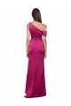 Fucsia línea A Un Hombre Satén elástico Largo Formales Vestidos de dama de honor / Vestidos de fiesta Al Por Mayor