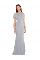 Gris 24 Sirena Un Hombre Crepé Elástico Largo Formales Vestidos de dama de honor / Vestidos de fiesta Al Por Mayor