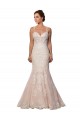 Marfil & Champán Sirena Tirantes espagueti Cola capilla Encaje Boho Vestidos de novia Al Por Mayor