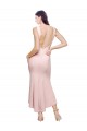 Rosa Cubierta Cuello Alto Midi Crepé Elástico Corto Asimétrico Formales Vestidos de dama de honor / Vestidos de fiesta / Vestidos de cóctel Al Por Mayor