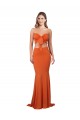 Naranja Sirena Sin tirantes Spandex Largo Formales Vestidos de dama de honor / Vestidos de fiesta Al Por Mayor