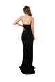 Negro Columna Cuello de Corazón Sin tirantes Cuello Alto Crepé Elástico Largo Formales Vestidos de dama de honor / Vestidos de fiesta Al Por Mayor