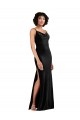 Negro Columna Terciopelo Elástico Largo Formales Vestidos de dama de honor / Vestidos de fiesta Al Por Mayor