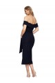 Negro Cubierta Hombros Descubiertos Cuadrado Midi Crepé Elástico Corto Formales Vestidos de dama de honor / Vestidos de fiesta / Vestidos de cóctel Al Por Mayor