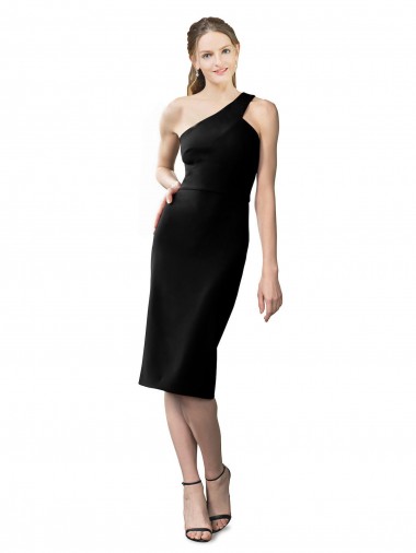 Negro Cubierta Un Hombre Cóctel Crepé Elástico Corto Formales Vestidos de dama de honor / Vestidos de fiesta / Vestidos de cóctel Al Por Mayor