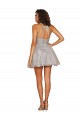 Plata línea A Halter Corto Tul Corto Vestidos de dama de honor / Vestidos de cóctel / Vestidos para homecoming Al Por Mayor