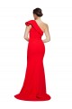Rojo Cubierta Un Hombre Barrer tren Crepé Elástico Largo Vestidos de dama de honor / Vestidos de fiesta Al Por Mayor