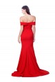 Rojo Sirena Cuello de Corazón Crepé Elástico Largo Formales Vestidos de dama de honor / Vestidos de fiesta Al Por Mayor