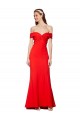 Rojo Sirena Hombros Descubiertos Crepé Elástico Largo Formales Vestidos de dama de honor / Vestidos de fiesta Al Por Mayor