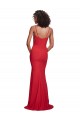 Rojo Sirena Tirantes espagueti Crepé Elástico Largo Formales Vestidos de dama de honor / Vestidos de fiesta Al Por Mayor