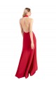 Rojo línea A Halter Cuello Alto Crepé Elástico Largo Formales Vestidos de dama de honor / Vestidos de fiesta Al Por Mayor