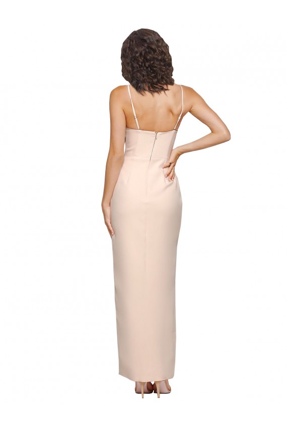 Cubierta Sin tirantes Crepé Elástico Largo Vestidos de dama de honor / Vestidos de fiesta Al Por Mayor