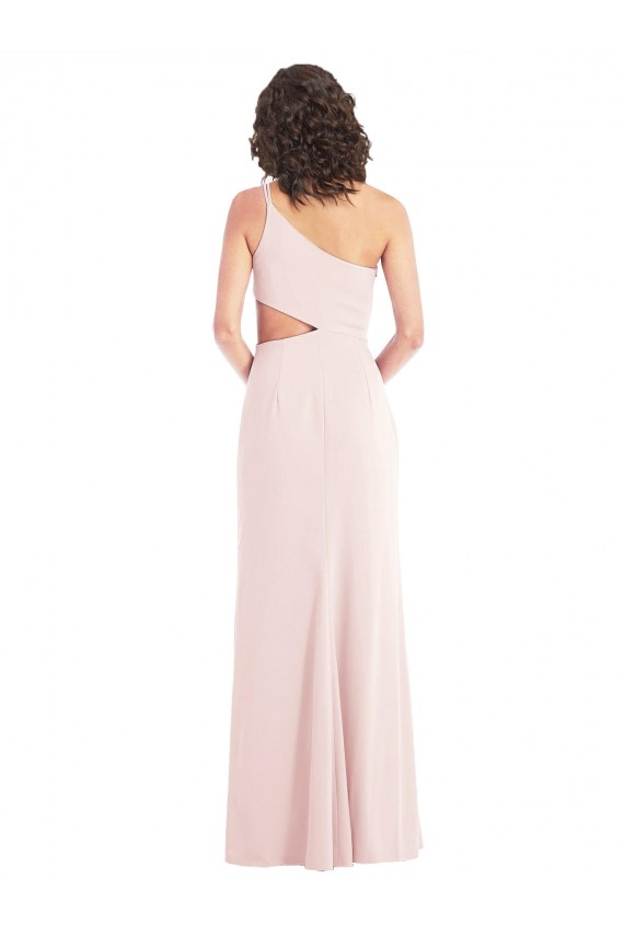 Rosa Trompeta Un Hombre Crepé Elástico Largo Formales Vestidos de dama de honor / Vestidos de fiesta Al Por Mayor
