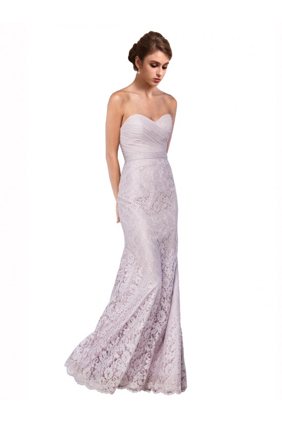 Sirena Cuello de Corazón Encaje Largo Vestidos de dama de honor / Vestidos de fiesta Al Por Mayor