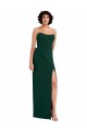 Verde Midnight Cubierta Cucharón Sin tirantes Crepé Elástico Largo Formales Vestidos de dama de honor / Vestidos de fiesta Al Por Mayor
