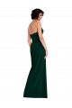 Verde Midnight Cubierta Cucharón Sin tirantes Crepé Elástico Largo Formales Vestidos de dama de honor / Vestidos de fiesta Al Por Mayor