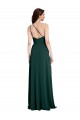 Verde Midnight línea A Un Hombre Crepé Elástico Largo Formales Vestidos de dama de honor / Vestidos de fiesta Al Por Mayor