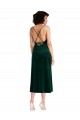 Verde oscuro Cubierta Midi Terciopelo Elástico Corto Formales Vestidos de dama de honor / Vestidos de fiesta / Vestidos de cóctel Al Por Mayor
