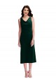 Verde oscuro Cubierta Midi Terciopelo Elástico Corto Vestidos de dama de honor / Vestidos de fiesta / Vestidos de cóctel Al Por Mayor