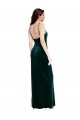 Verde oscuro Cubierta Tirantes espagueti Cuadrado Terciopelo Elástico Largo Vestidos de dama de honor / Vestidos de fiesta Al Por Mayor