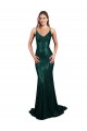 Verde oscuro Sirena Cuello en V Lentejuela Largo Formales Vestidos de dama de honor / Vestidos de fiesta Al Por Mayor