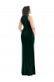 Verde oscuro Trompeta Cuadrado Terciopelo Elástico Largo Vestidos de dama de honor / Vestidos de fiesta Al Por Mayor