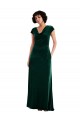 Verde oscuro línea A Terciopelo Elástico Largo Vestidos de dama de honor / Vestidos de fiesta Al Por Mayor
