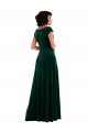 Verde oscuro línea A Terciopelo Elástico Largo Vestidos de dama de honor / Vestidos de fiesta Al Por Mayor
