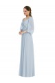 línea A Hombros Descubiertos Gasa Largo Formales Vestidos de dama de honor / Vestidos de noche Al Por Mayor