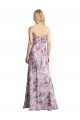 línea A Satén elástico Floral Largo Formales Vestidos de dama de honor / Vestidos de noche Al Por Mayor