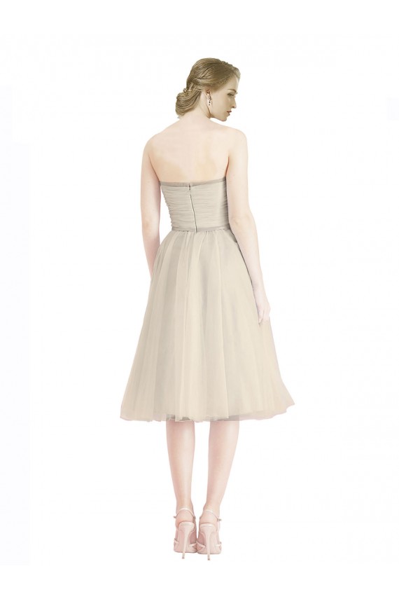 línea A Sin tirantes Cóctel Tul Corto Vestidos de dama de honor / Vestidos de cóctel / Vestidos para homecoming Al Por Mayor